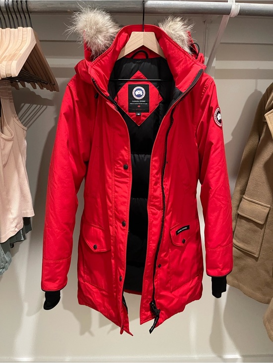 Canada Goose Jackets & Blazers - Canada Goose Red Women's Insulated Puffer Parka with Fur-Trim Hood